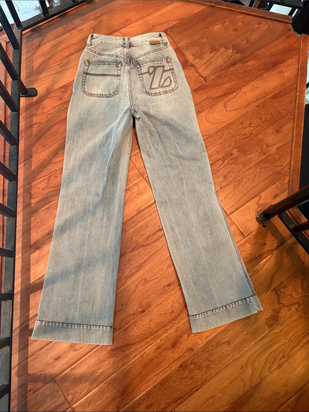 Zimmerman Patch Pocket Z Sailor Jeans Light Washed Flare Size 24